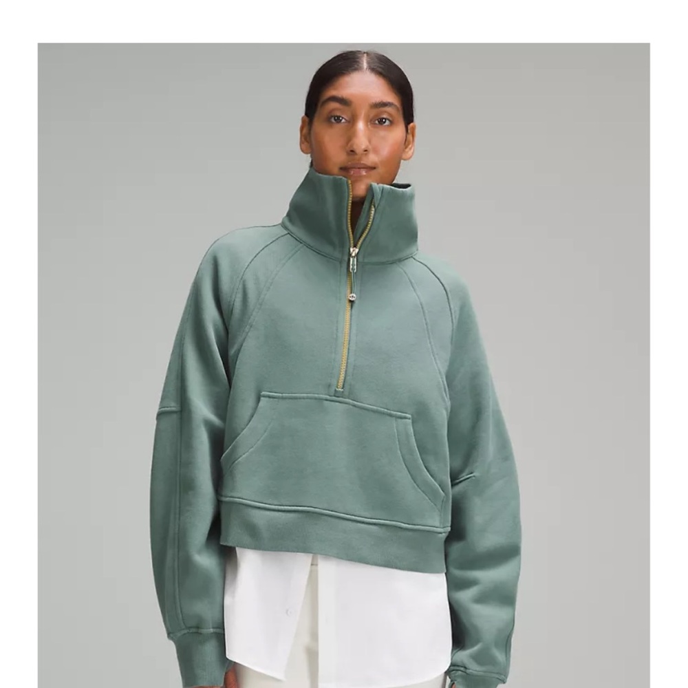 Scuba Oversized Funnel-Neck Half Zip medium forest xs/s